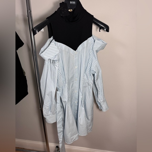 NWT Maje TROMPE-L’OEIL STRIPED SHIRT DRESS in Sz. 36 - Picture 10 of 12